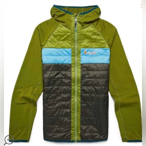 Cotopaxi Men's XL Capa Hybrid Insulated Hooded Jacket Green Grey Cedar Iron NWT - Picture 7 of 14